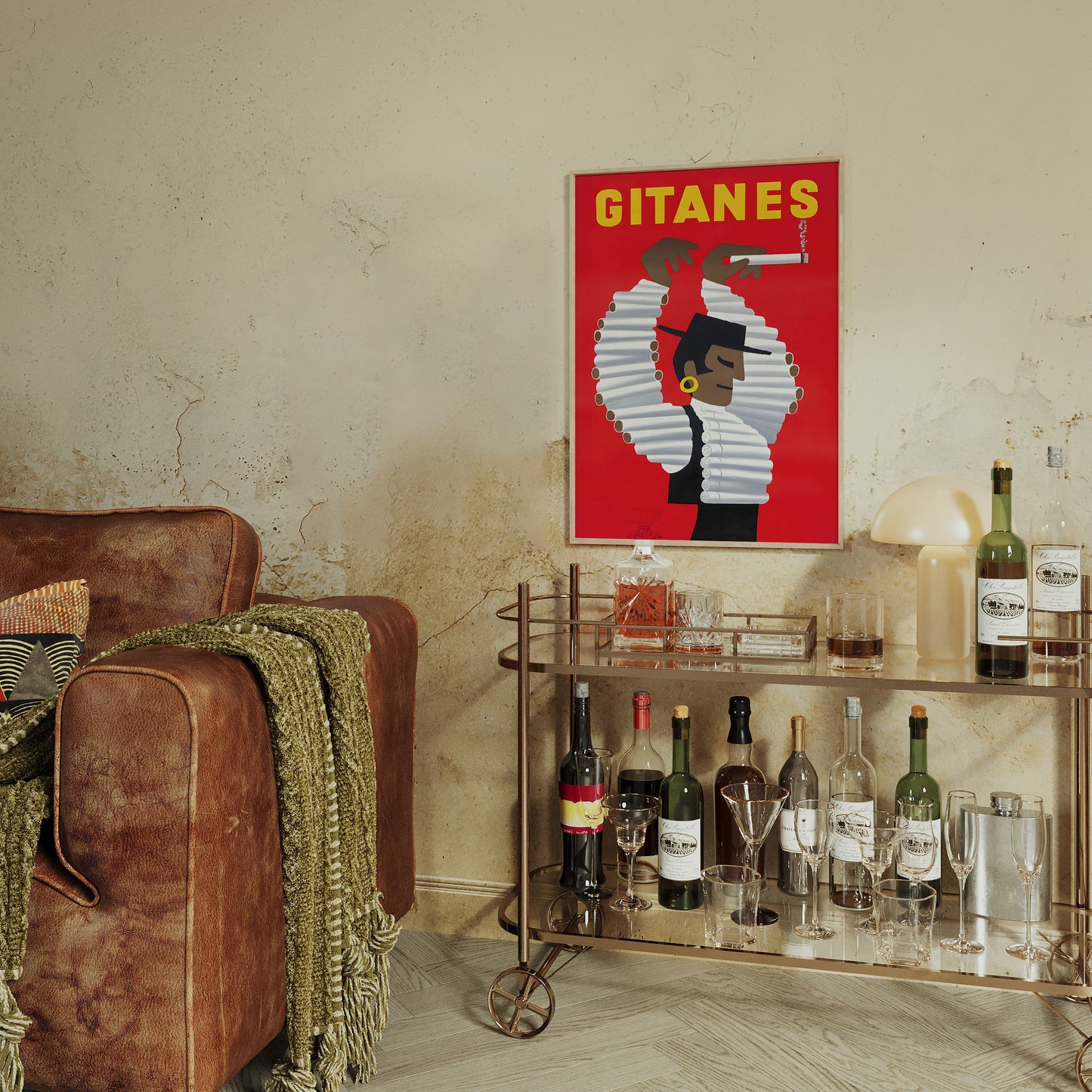 Vintage Gitanes Poster by Hervé Morvan - French Advertising Wall Art Print