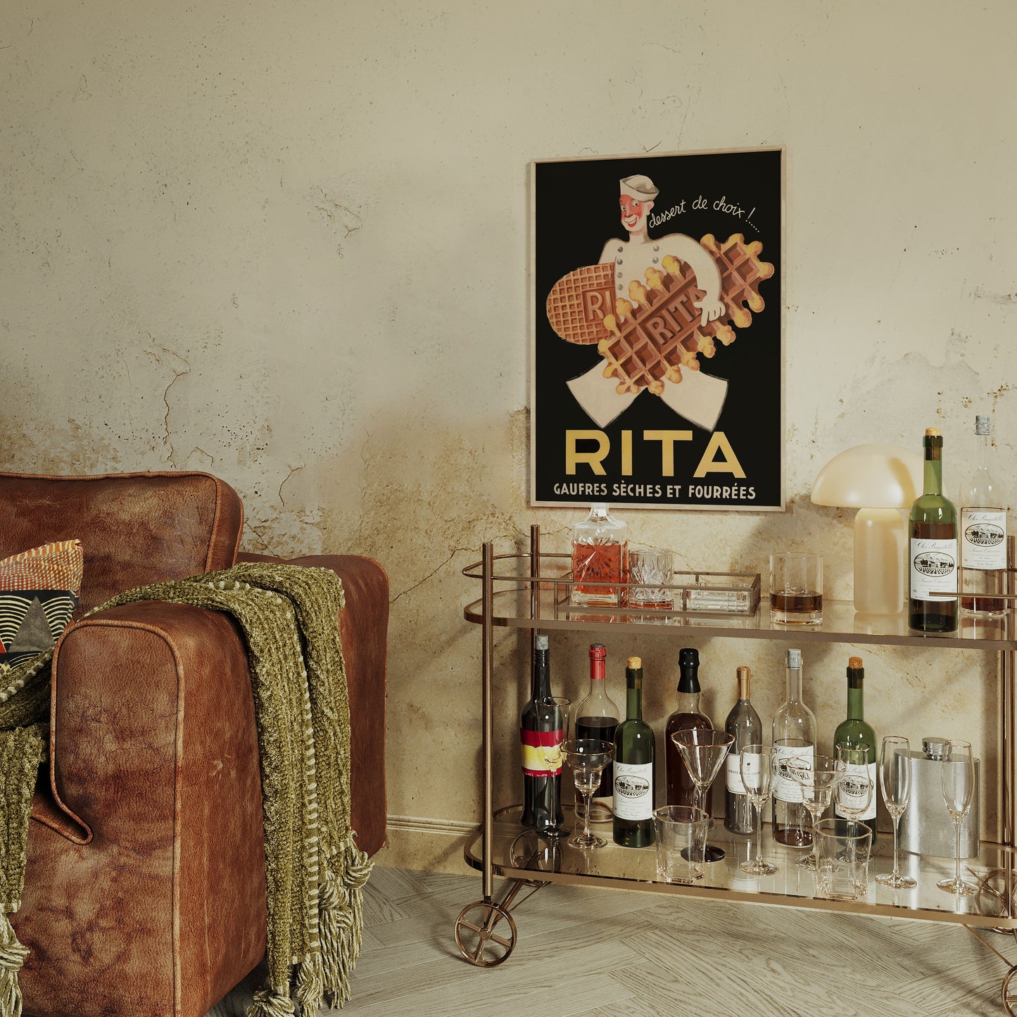 RITA Vintage Waffle Advertising Poster Print - French Kitchen Wall Art