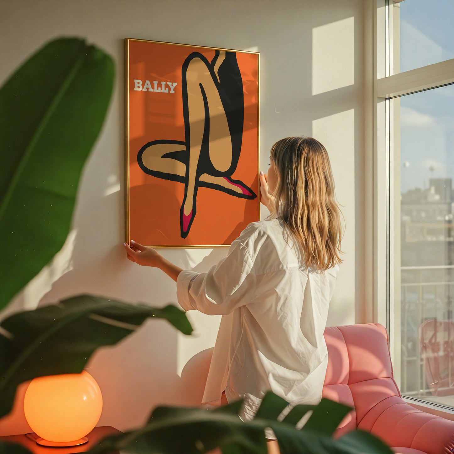 Bally Orange Legs Poster by Bernard Villemot - Vintage Fashion Print