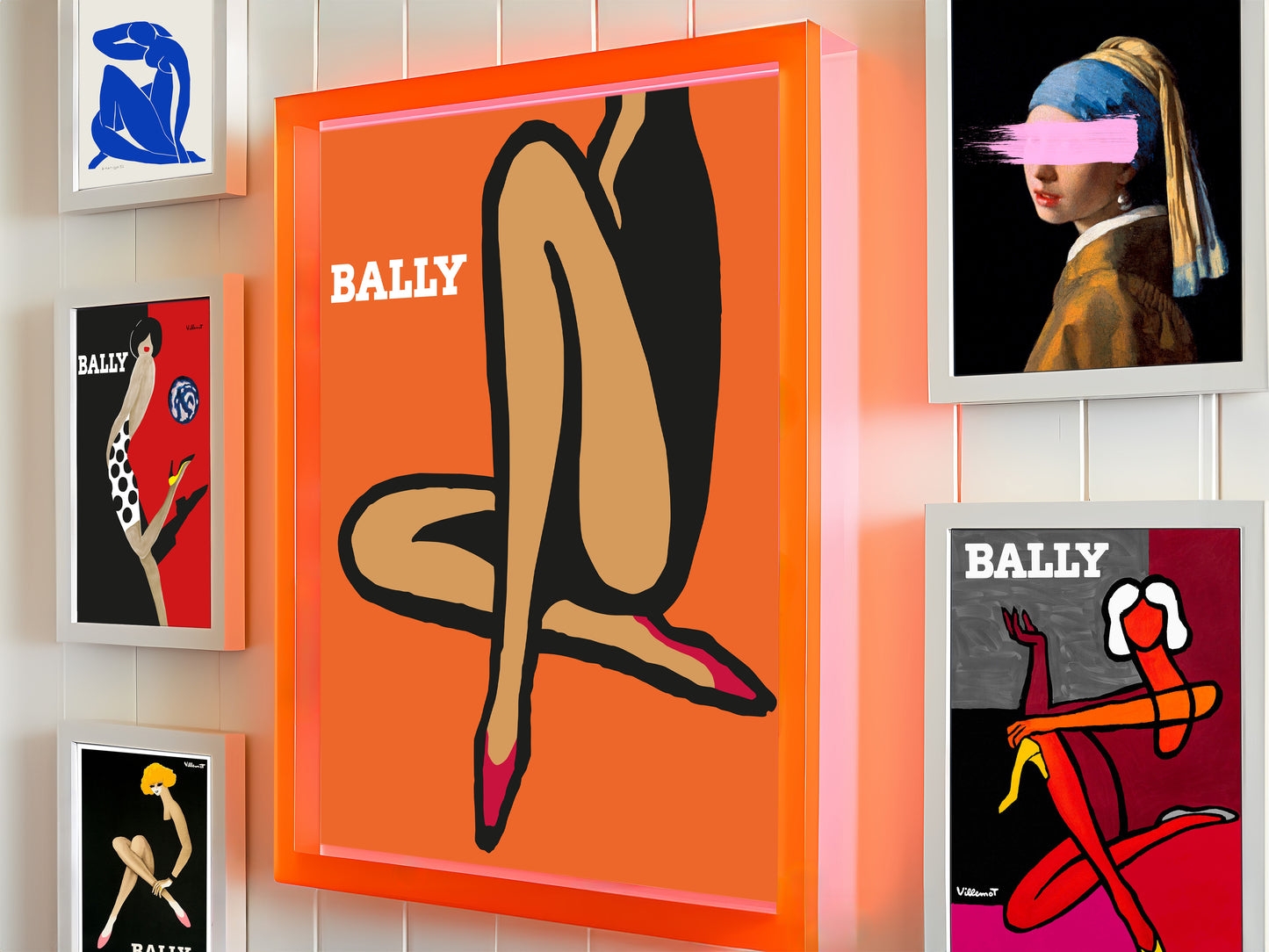 Bally Orange Legs Poster by Bernard Villemot - Vintage Fashion Print