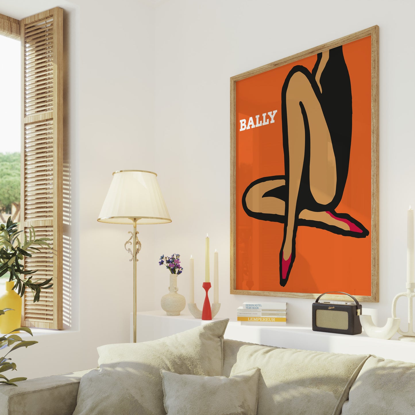 Bally Orange Legs Poster by Bernard Villemot - Vintage Fashion Print