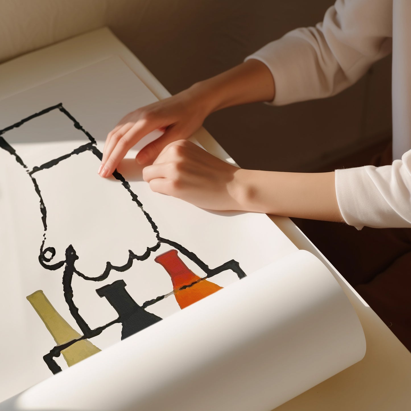 Chef Wine Bottle Illustration by George Giusti