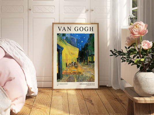 Café Terrace at Night Poster by Vincent van Gogh - Exhibition Style Print