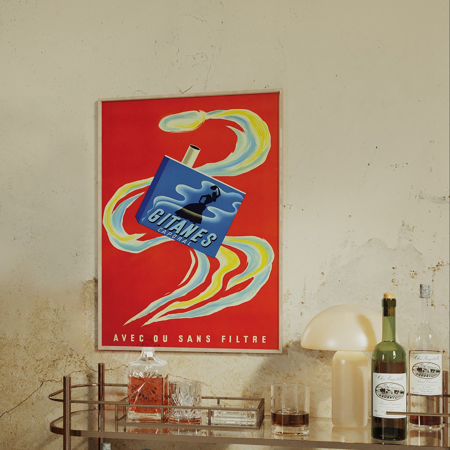 Vintage Gitanes Cigarettes Poster - French Advertising Wall Art Print