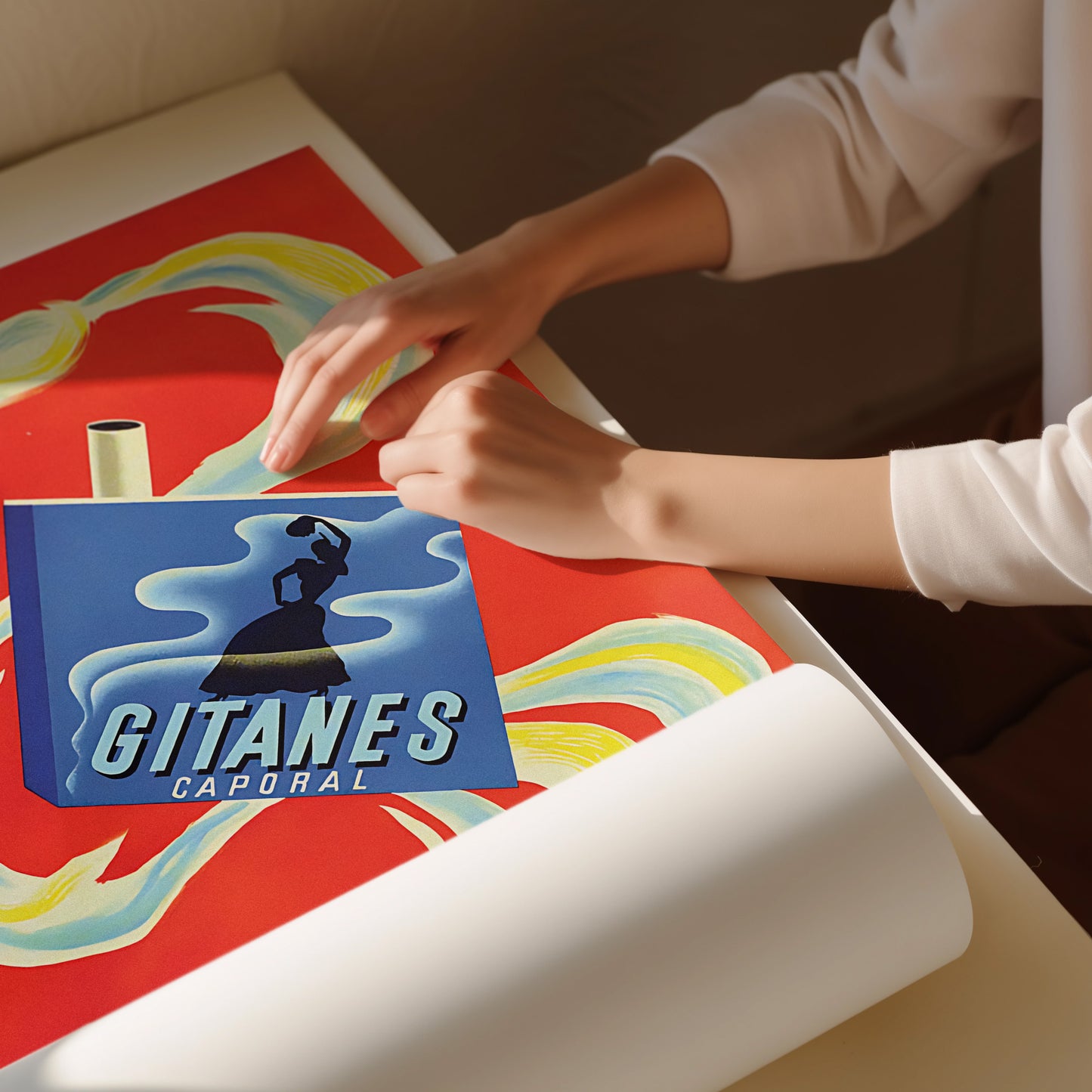 Vintage Gitanes Cigarettes Poster - French Advertising Wall Art Print