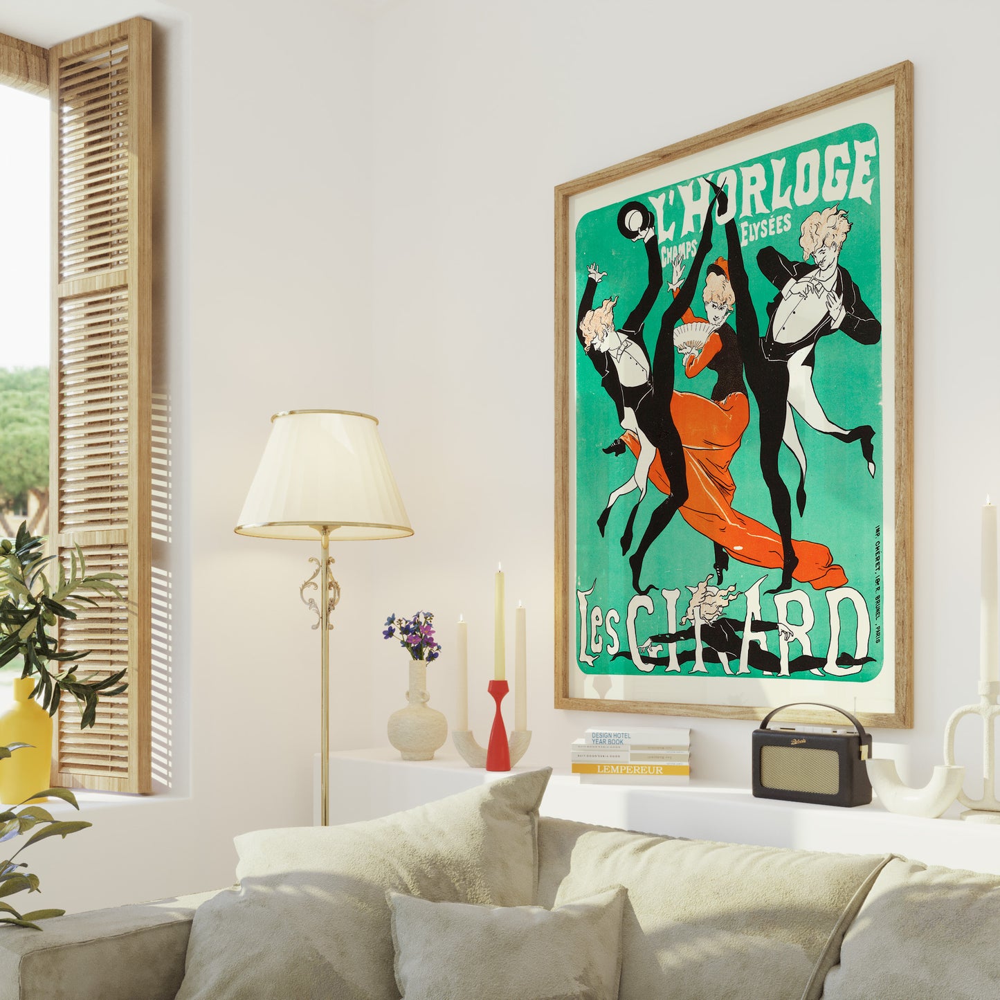 L'Horloge Can-Can Vintage Poster Print - French Cabaret Wall Art