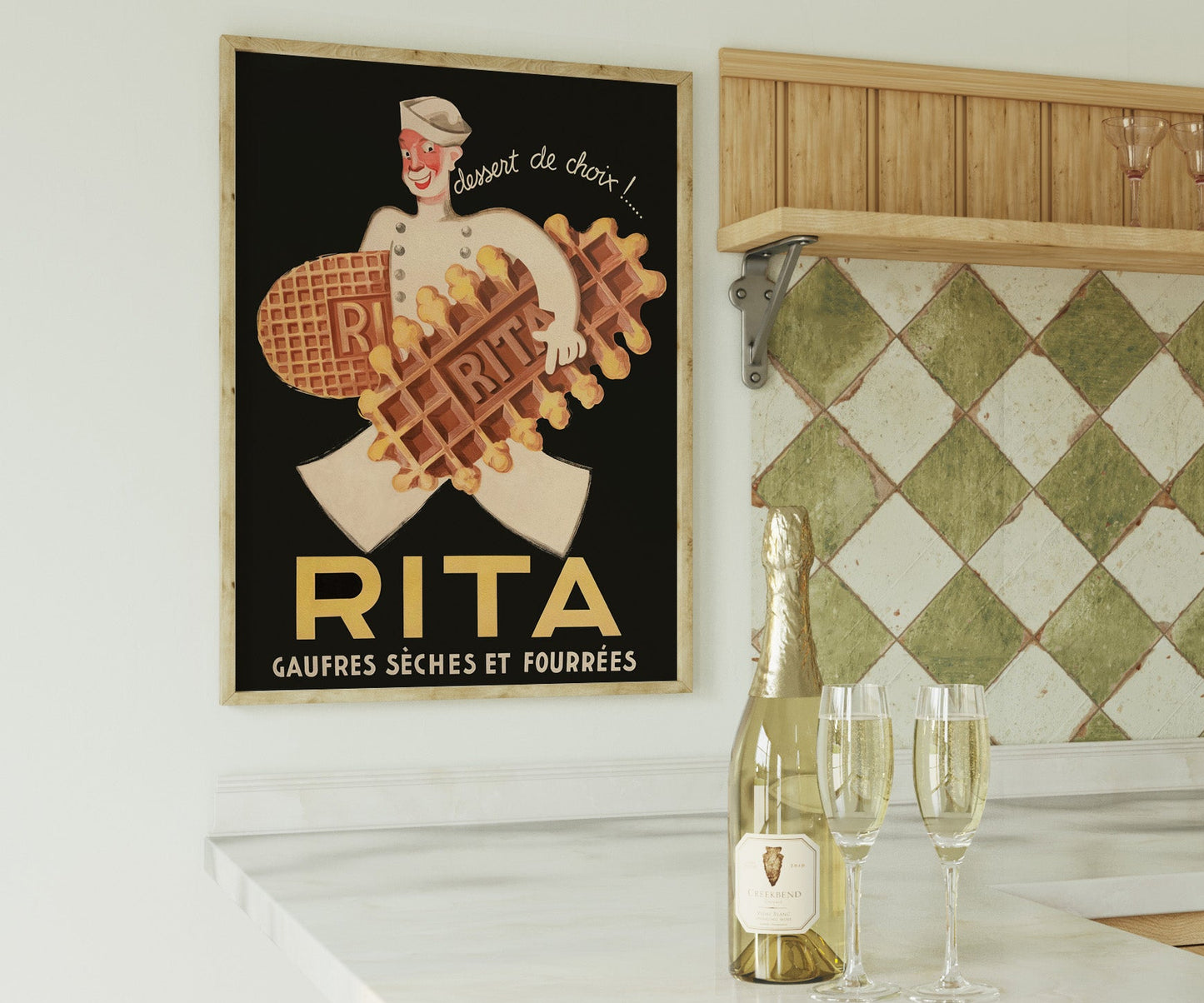 RITA Vintage Waffle Advertising Poster Print - French Kitchen Wall Art