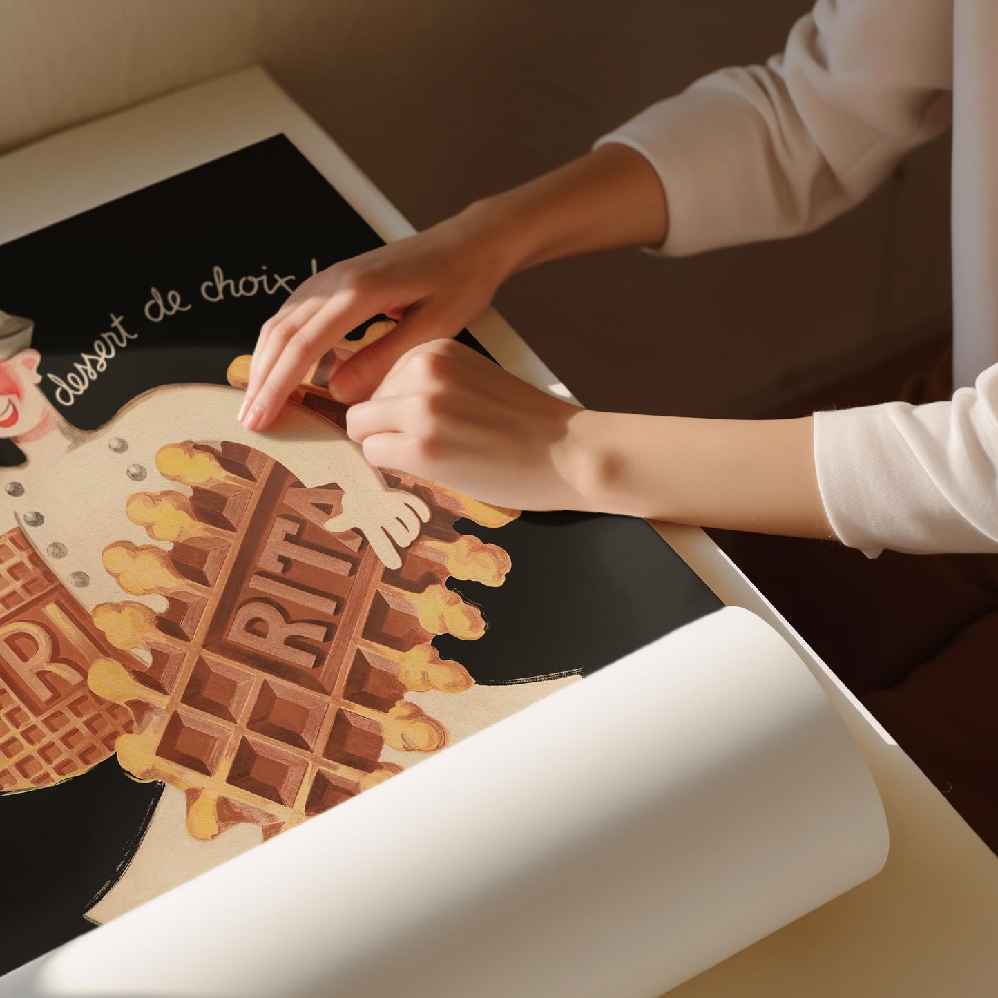 RITA Vintage Waffle Advertising Poster Print - French Kitchen Wall Art