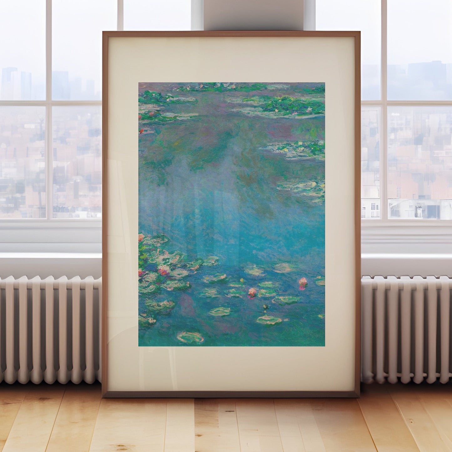 Turquoise Water Lilies by Claude Monet - Blue Impressionist Wall Art Print