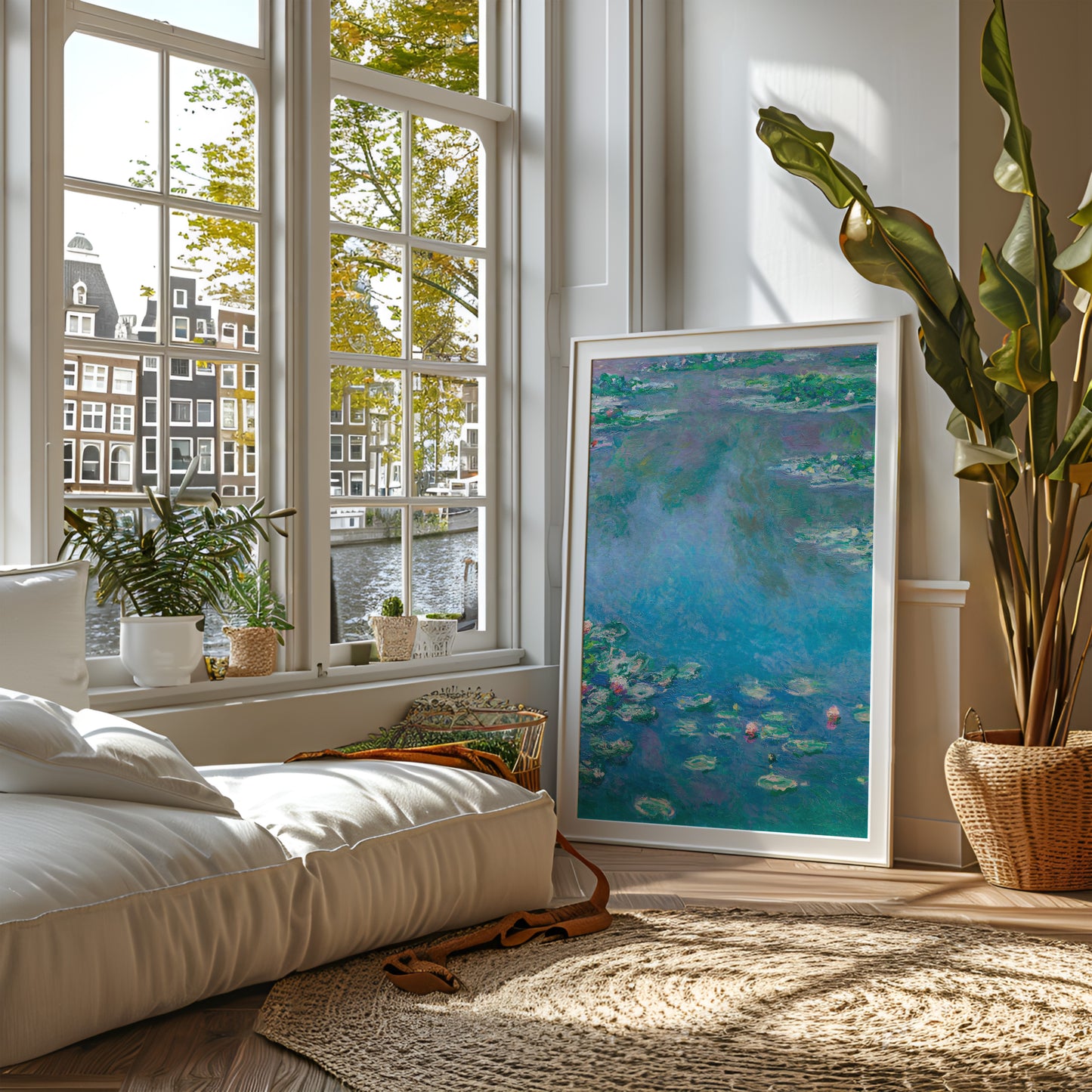 Turquoise Water Lilies by Claude Monet - Blue Impressionist Wall Art Print