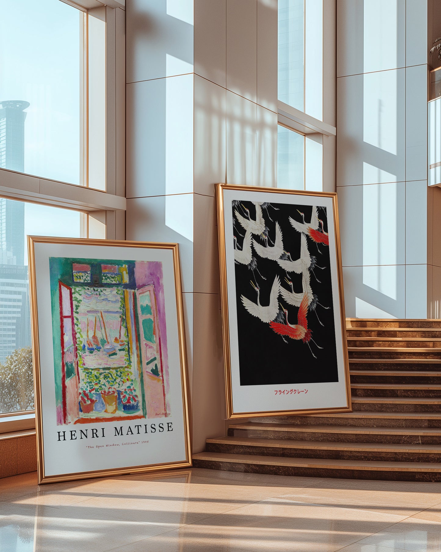 Flying Cranes Art Print - フライングクレーン