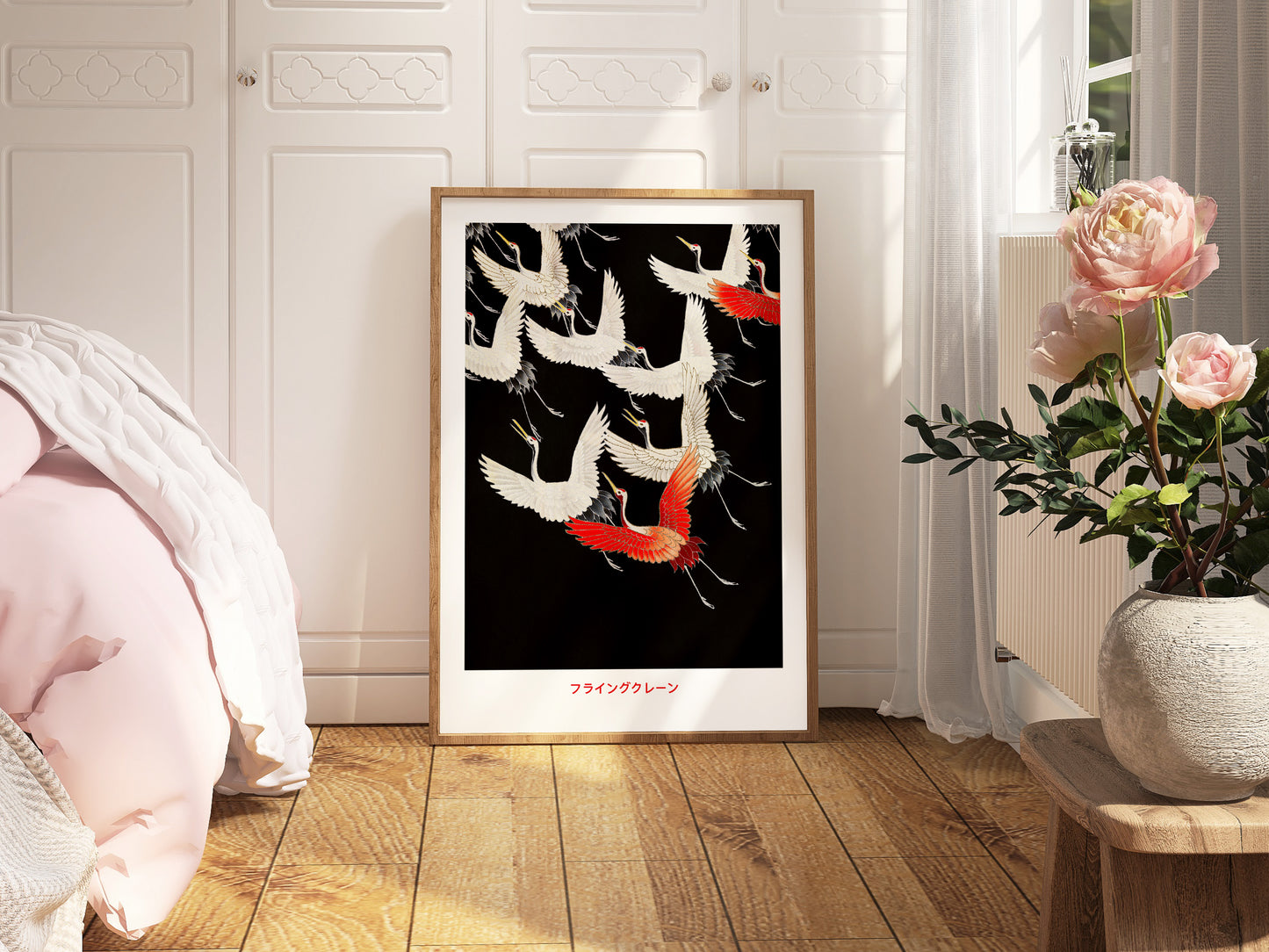 Flying Cranes Art Print - フライングクレーン