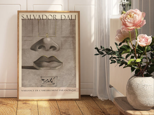 Naissance de l’Ameublement Paranoïaque by Salvador Dalí - Surrealist Lips Art Print