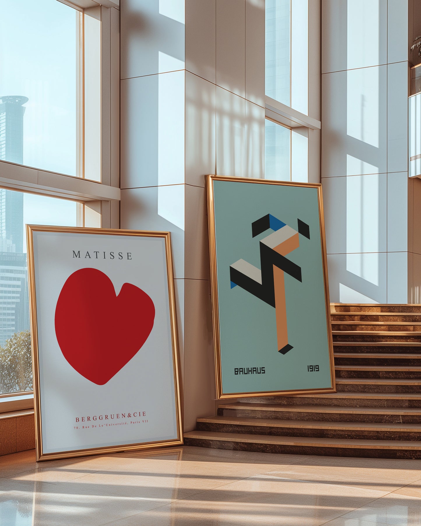 Bauhaus Running Man Poster - Geometric Bauhaus Abstract Art Print