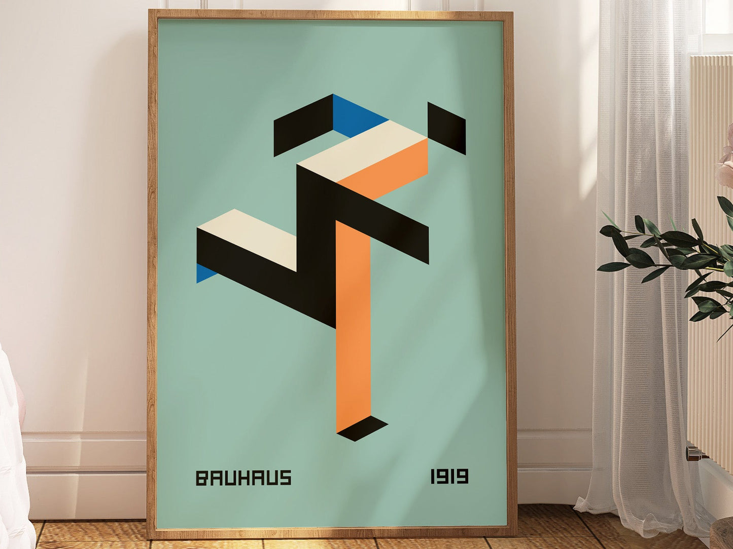 Bauhaus Running Man Poster - Geometric Bauhaus Abstract Art Print