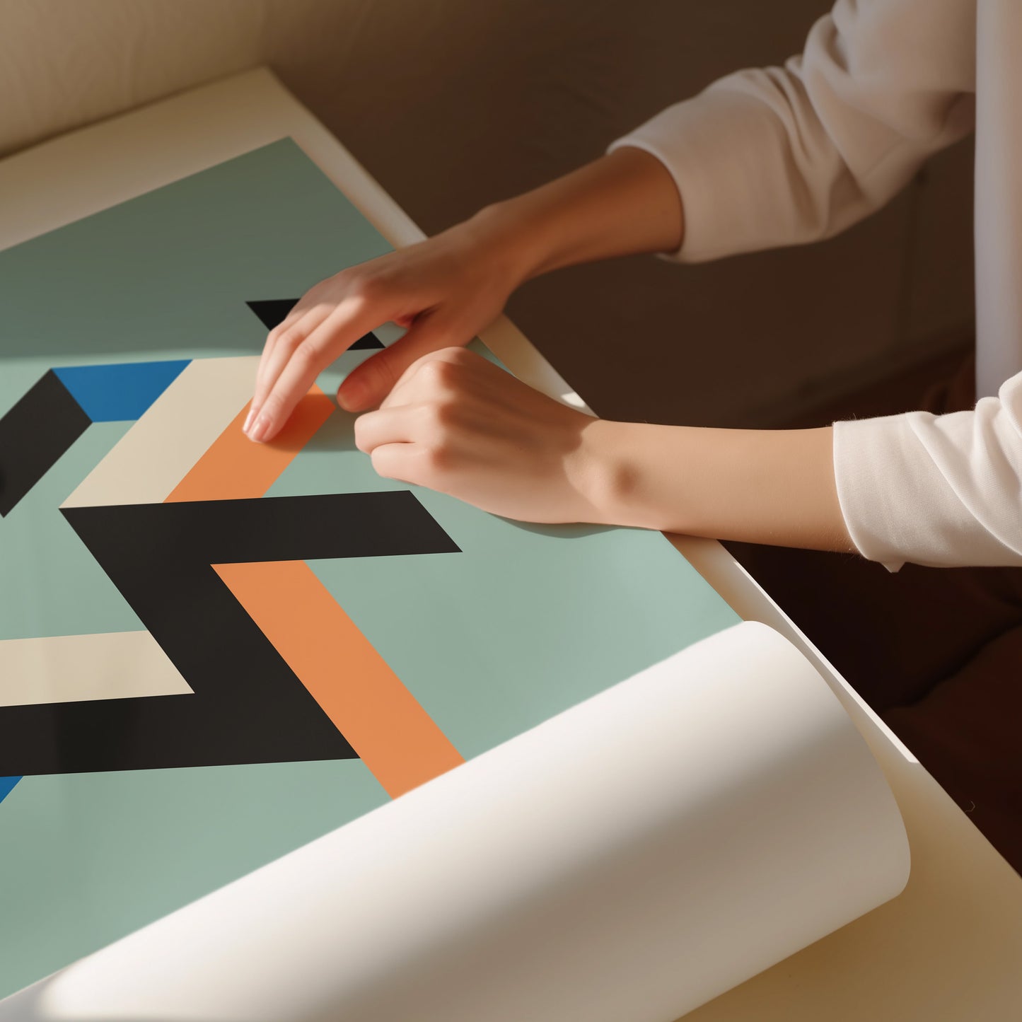 Bauhaus Running Man Poster - Geometric Bauhaus Abstract Art Print