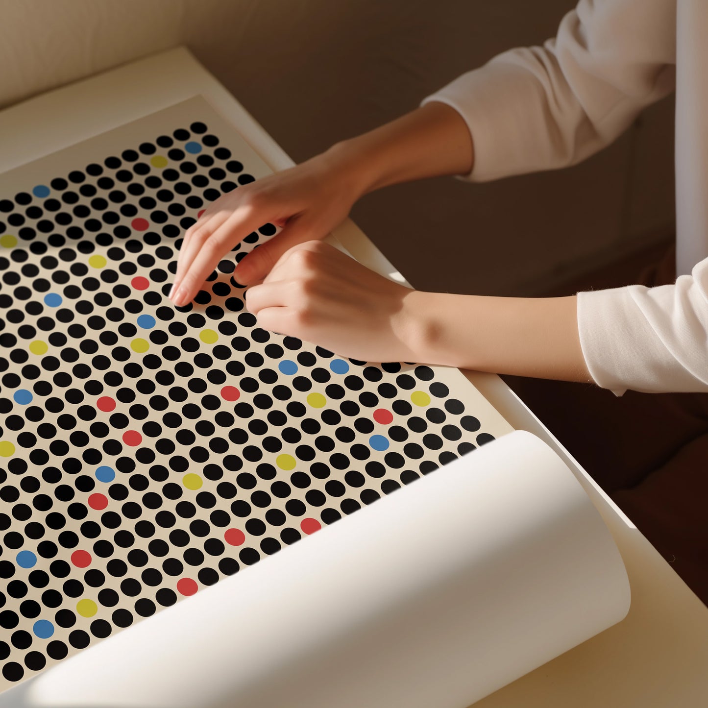 Bauhaus Dot Grid Poster - Minimalist Geometric Circle Wall Art Print