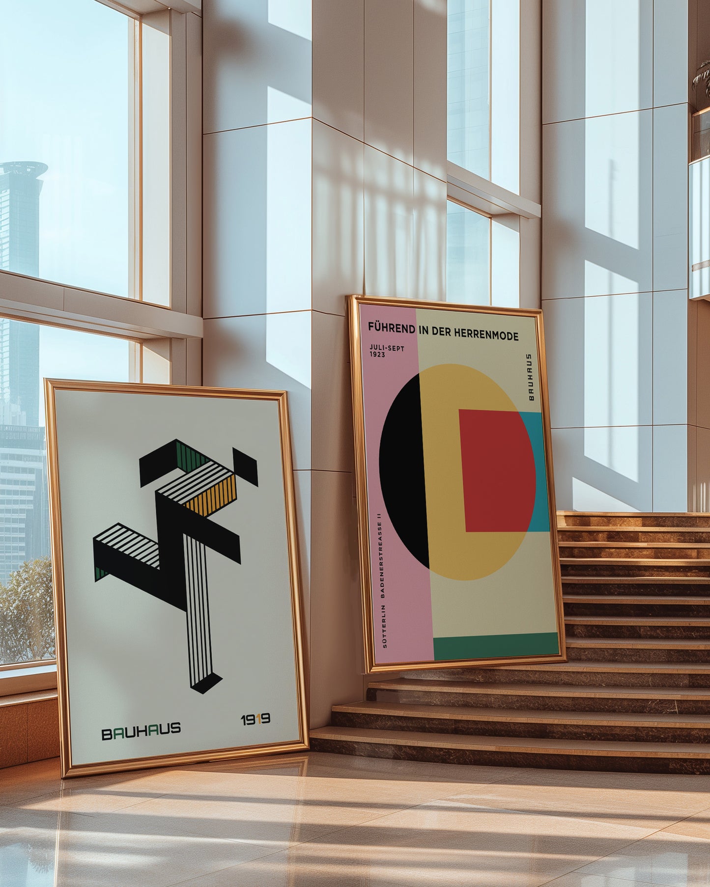 Führend in der Herrenmode - Geometric Bauhaus Poster, 1923